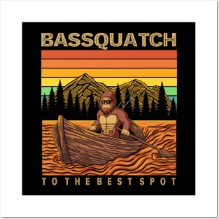 Bassquatch bigfoot fishing Posters and Art